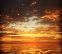 Sunset on Petoskey Charter Fishing outing